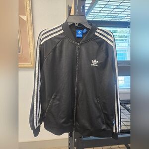 Adidas Black Jacket with White Accents
